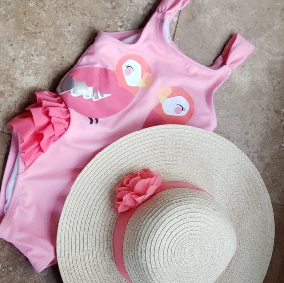 NWT Gymboree Skirted Flower Snail One-Piece Swimsuit Swimwear Girls 18-24 2T 3T